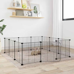 Vidaxl - Cage animaux de compagnie à 12 panneaux et porte Noir 35x35 cm