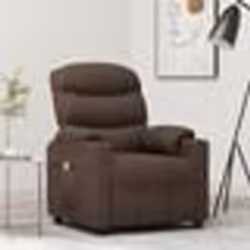 vidaXL Fauteuil de massage Marron foncé Tissu