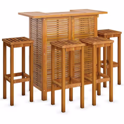 Cet ensemble de bar de jardin en bois a un design élégant et est destiné à être le point central de votre jardin, patio ou te ...