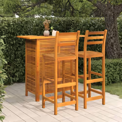 Cet ensemble de bar de jardin en bois a un design élégant et est destiné à être le point central de votre jardin, patio ou te ...