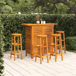 Cet ensemble de bar de jardin en bois a un design élégant et est destiné à être le point central de votre jardin, patio ou te ...