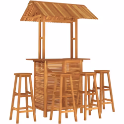Cet ensemble de bar de jardin en bois a un design élégant et est destiné à être le point central de votre jardin, patio ou te ...