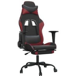 Chaise De Jeu De Massage Repose-pied Noir&bordeaux Similicuir Vidaxl