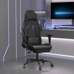 Chaise De Jeu De Massage Avec Repose-pied Noir Similicuir Vidaxl