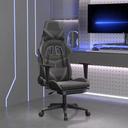 Chaise De Jeu De Massage Avec Repose-pied Noir&gris Similicuir Vidaxl