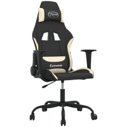 Chaise De Jeu De Massage Noir Et Crème Tissu Vidaxl
