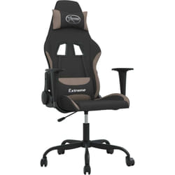 Chaise De Jeu De Massage Noir Et Taupe Tissu Vidaxl