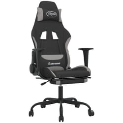 Chaise De Jeu De Massage Repose-pied Noir Et Gris Clair Tissu Vidaxl