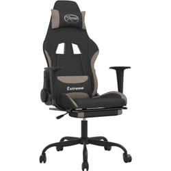 Chaise De Jeu De Massage Avec Repose-pied Noir Et Taupe Tissu Vidaxl
