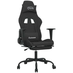 Chaise De Jeu De Massage Avec Repose-pied Noir Tissu Vidaxl