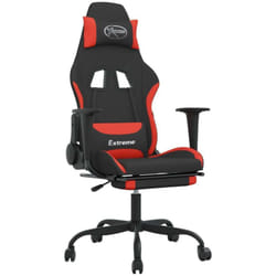 Chaise De Jeu De Massage Avec Repose-pied Noir Et Rouge Tissu Vidaxl