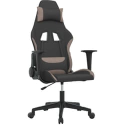 Chaise De Jeu De Massage Noir Et Taupe Tissu Vidaxl