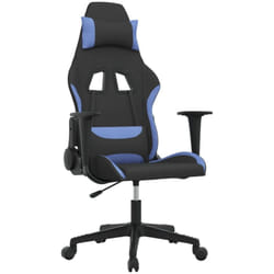 Chaise De Jeu De Massage Noir Et Bleu Tissu Vidaxl