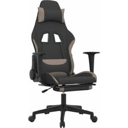 Chaise De Jeu De Massage Avec Repose-pied Noir Et Taupe Tissu Vidaxl
