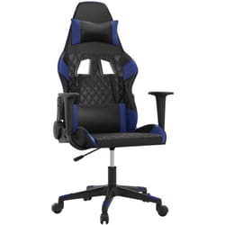 Chaise De Jeu De Massage Noir Et Bleu Similicuir Vidaxl