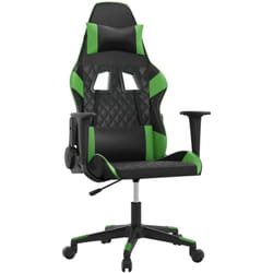 Chaise De Jeu De Massage Noir Et Vert Similicuir Vidaxl