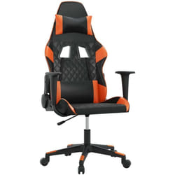 Chaise De Jeu De Massage Noir Et Orange Similicuir Vidaxl