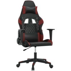 Chaise De Jeu De Massage Noir Et Rouge Bordeaux Similicuir Vidaxl