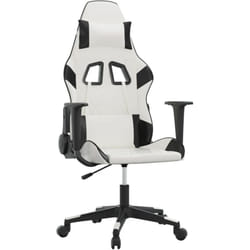 Chaise De Jeu De Massage Blanc Et Noir Similicuir Vidaxl