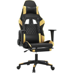 Chaise De Jeu De Massage Avec Repose-pied Noir&doré Similicuir Vidaxl