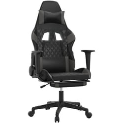 Chaise De Jeu De Massage Avec Repose-pied Noir&gris Similicuir Vidaxl
