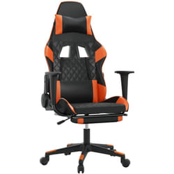 Chaise De Jeu De Massage Et Repose-pied Noir&orange Similicuir Vidaxl