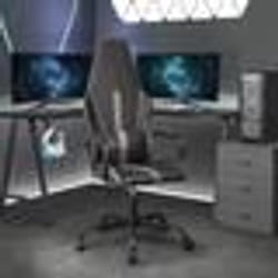 vidaXL Chaise de jeu de massage gris et noir similicuir