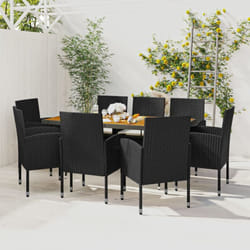 Vidaxl - Mobilier à dîner d'extérieur 9 pcs Résine tressée Noir