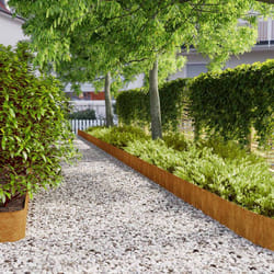 vidaXL Bordures de pelouse 10 pcs 20x103 cm acier corten flexible bordure de jardin bordure de lit de jardin bordure de 821894