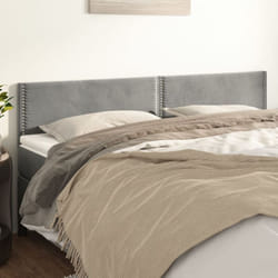 vidaXL Têtes de lit 2 pcs Gris clair 80x5x78/88 cm Velours