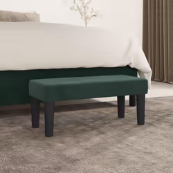 vidaXL Banc Gris Clair 70x30x30 cm Velours Vert foncé Tissu, Bois