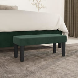 vidaXL Banc Gris Clair 70x30x30 cm Velours Vert foncé Tissu, Bois