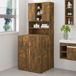 Vidaxl - Armoire de machine à laver Chêne fumé Bois d'ingénierie