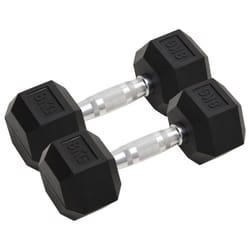 vidaXL Haltères 2 pcs 16 kg Total Fonte ensemble dhaltères haltère hexagonal plaque de poids barre de poids 93603