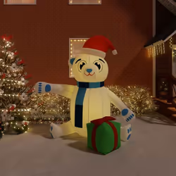 vidaXL Ours en peluche gonflable de Noël à LED 240 cm - TU