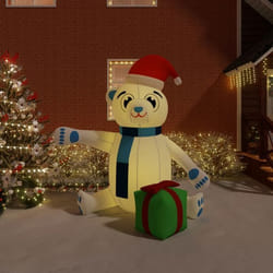 vidaXL Ours en peluche gonflable de Noël à LED 240 cm - TU