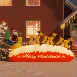 Diffusez l'esprit supplémentaire des fêtes et créez le spectacle de Noël ultime dans votre cour avec cette décoration gonflab ...