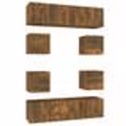 vidaXL Ensemble de meubles TV 8 pcs Chêne fumé Bois d'ingénierie