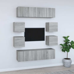 Ensemble De Meubles Tv 8 Pcs Sonoma Gris Bois D'Ingénierie Vidaxl