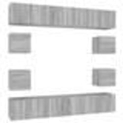vidaXL Ensemble de meubles TV 10 pcs Sonoma gris Bois d'ingénierie