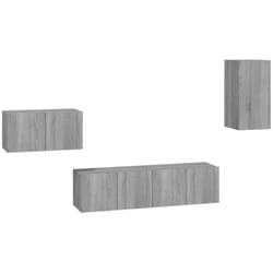 vidaXL Ensemble de meubles TV 4 pcs Sonoma gris Bois d'ingénierie