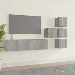 Ensemble De Meubles Tv 6 Pcs Sonoma Gris Bois D'Ingénierie Vidaxl