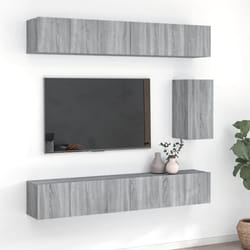 vidaXL Ensemble de meubles TV 7 pcs Sonoma gris Bois d'ingénierie
