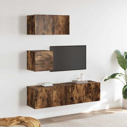 vidaXL Ensemble de meubles TV 4 pcs Chêne fumé Bois d'ingénierie