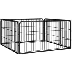 Vidaxl - Parc pour chien 4 panneaux Noir 100x50cm Acier enduit de poudre