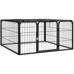 Vidaxl - Parc pour chien 4 panneaux Noir 100x50cm Acier enduit de poudre