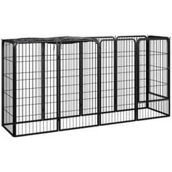 Vidaxl - Parc pour chien 10panneaux Noir 50x100cm Acier enduit de poudre