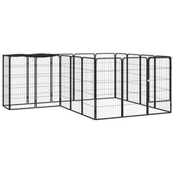 Parc Pour Chien 18panneaux Noir 50x100cm Acier Enduit De Poudre Vidaxl