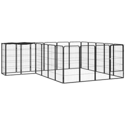 Parc Pour Chien 22panneaux Noir 50x100cm Acier Enduit De Poudre Vidaxl