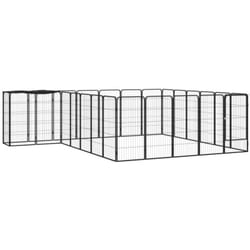 Parc Pour Chien 26panneaux Noir 50x100cm Acier Enduit De Poudre Vidaxl